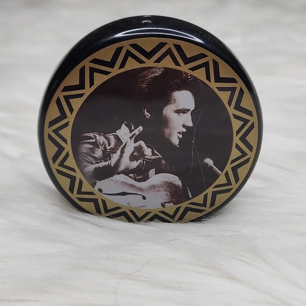 Elvis Presley Ceramic Black, Red & Gold Salt & Pepper Shaker Set